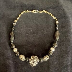 Elegant Black and Gold Beaded Necklace